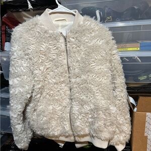 Avec Les Filles faux shearling bomber jacket